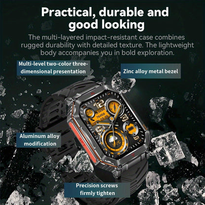GPS Outdoor Smartwatch All-Metal Body, IPX8 Waterproof, Built-in GPS, Altimeter Barometer & Compass, LED Flashlight, Bluetooth Calling & Message Alerts, Silicone or Steel Strap – Rugged Adventure Watch for Men