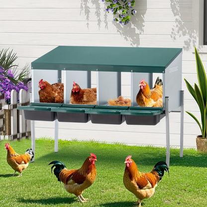 Metal Chicken Nesting Box Galvanized Steel 3-10 Compartment Roll-Away