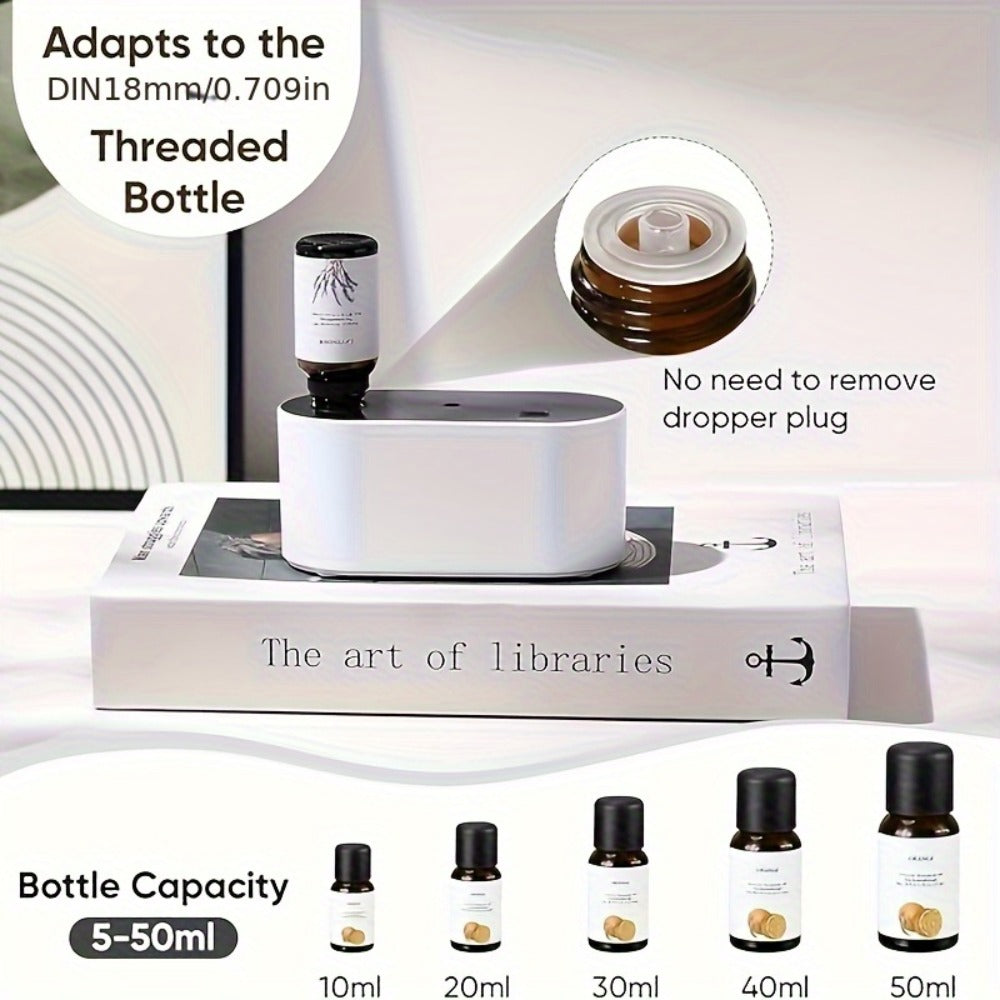 Waterless Essential Oil Diffuser – Smart Aroma Diffuser with 3 Modes, Auto Cycle Atomizer & Colorful LED Lights for Home Office Car Yoga, Mini Portable Scent Diffuser (Oils Not Included)