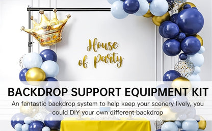 Backdrop Stand Kit 10x10ft Heavy Duty – 2 Adjustable Stands, 4 Crossbars, 4 Clamps & Carry Bag for Photo Studio, Video Shooting, Streaming & Party Decor