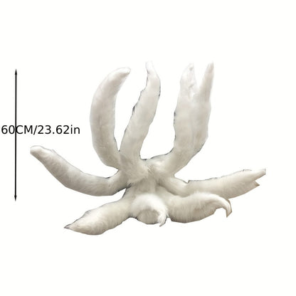 Costume Accessories Nine-Tailed Fox Prop, 31.5-Inch Knit Cover with Alloy Frame for Naruto and Ahri Styling