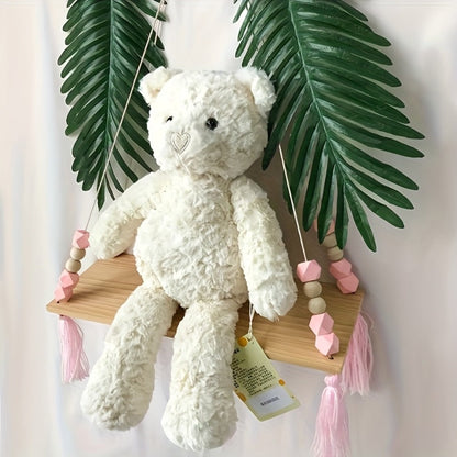 Stuffed Animal White Teddy Bear with Loving Heart Detail, Kawaii Theme and One Source Style