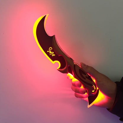 Costume Accessories Rechargeable LED Half Moon Blade Prop, 30cm, with Five Light Color Options