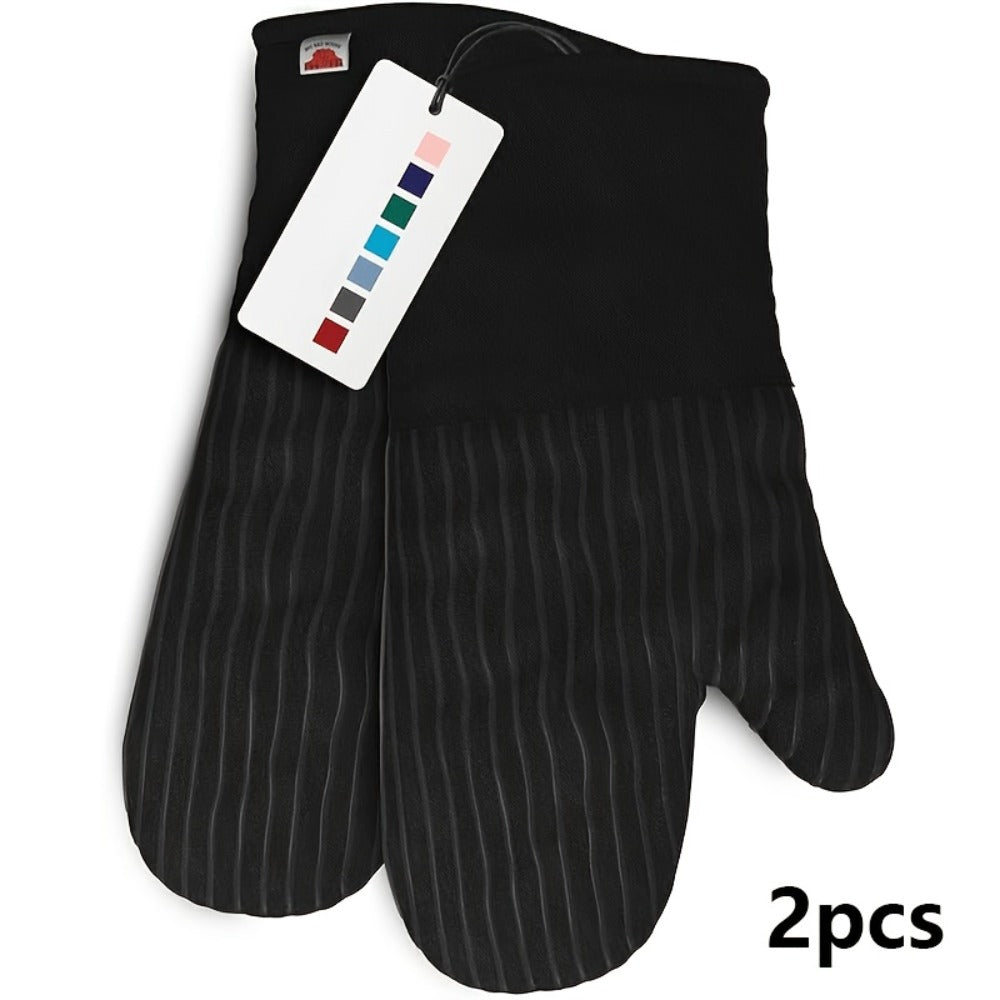 Oven Mitts and Pot Holders Set 6 Piece Heat Resistant Kitchen Gloves Non-Slip Cooking Mitts with Potholder