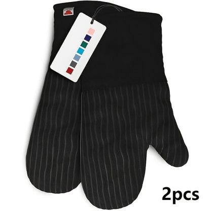 Oven Mitts and Pot Holders Set 6 Piece Heat Resistant Kitchen Gloves Non-Slip Cooking Mitts with Potholder