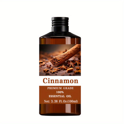 Cinnamon Essential Oil 100ml Pure Therapeutic Grade Warming Aromatherapy – Diffuser Oil for Relaxation Massage Skin Hair Nail Care Meditation Wellness Cozy Home Fragrance Gift for Women Men