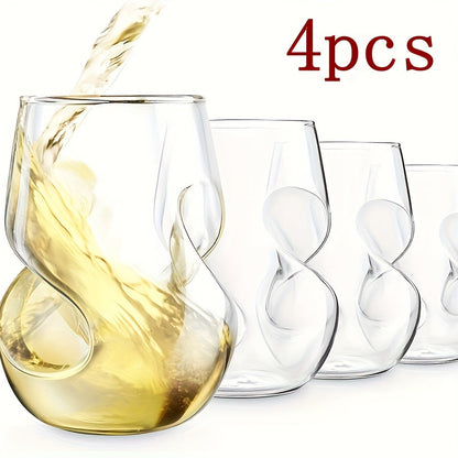 Twist Cocktail Glass Drinkware Set, 400ml Curved Cups in 2, 4 or 6-Piece Options for Home Bar and Table Service