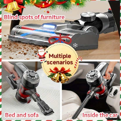 Cordless Vacuum Cleaner with Green Light Indicator, Brushless Motor Rechargeable Handheld Stick Vacuum for Home Car Carpet Pet Hair Hardwood Floor, 2L Dust Cup 45-Min Runtime Multi-Filter Portable Design