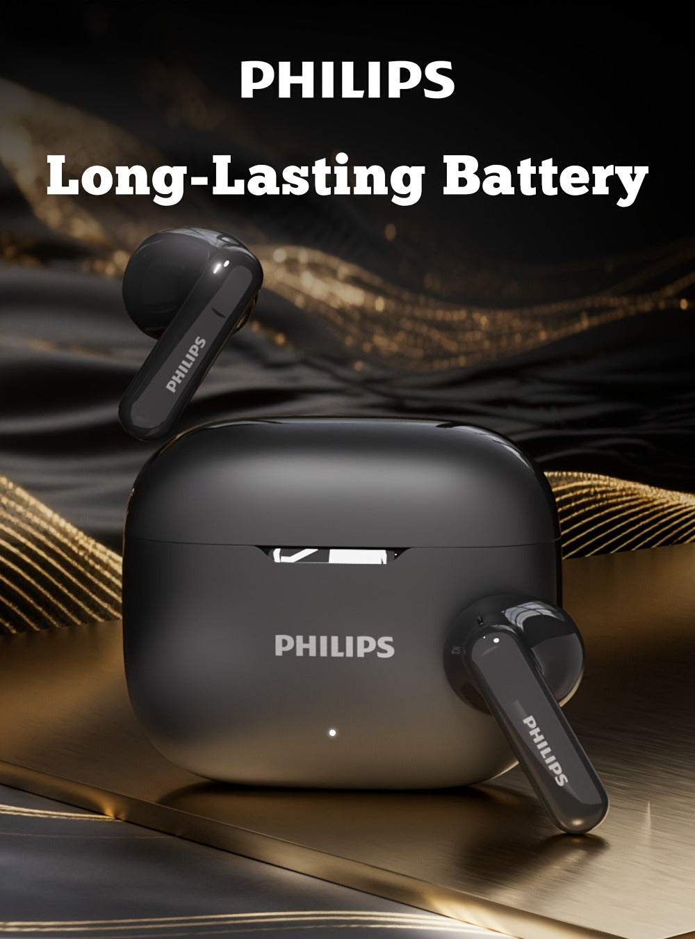 Wireless Earbuds Philips TAT1220 Bluetooth 6.0 with ANC, 360° Sound, Touch and Type-C in Two Colors
