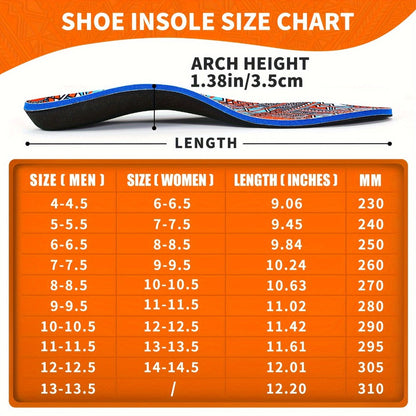 ZOEHERO Geometric Arch-Support Insoles with Deep Heel Cup and Ten Men's and Women's Size Options