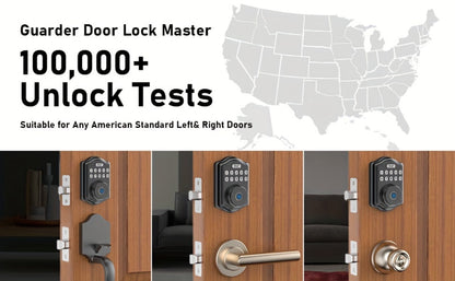 Keypad Deadbolt Lock Fingerprint Keyless Entry – Electronic Door Lock with Code Fingerprint & Key, 300 Users Temporary Code for Front Door Home Office