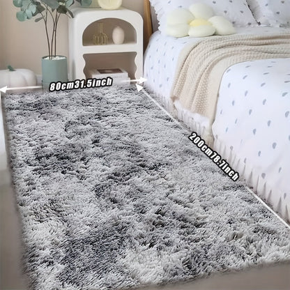 Rectangular Shaggy Area Rug with Four Color Labels and 24 x 35.8-Inch to 94.49 x 118.11-Inch Sizes