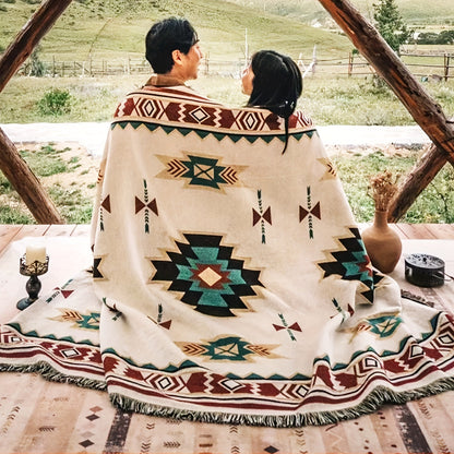 Sucre Pattern Outdoor Blanket in Protected 35.43-Inch Square or 35.4 x 70.9-Inch Rectangular Sizes