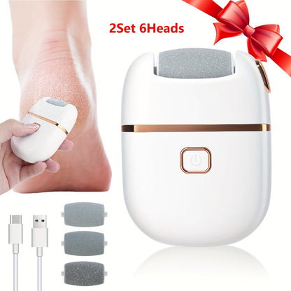 Rechargeable Electric Callus Remover with Three Replacement Heads, Two Speeds and USB Charging