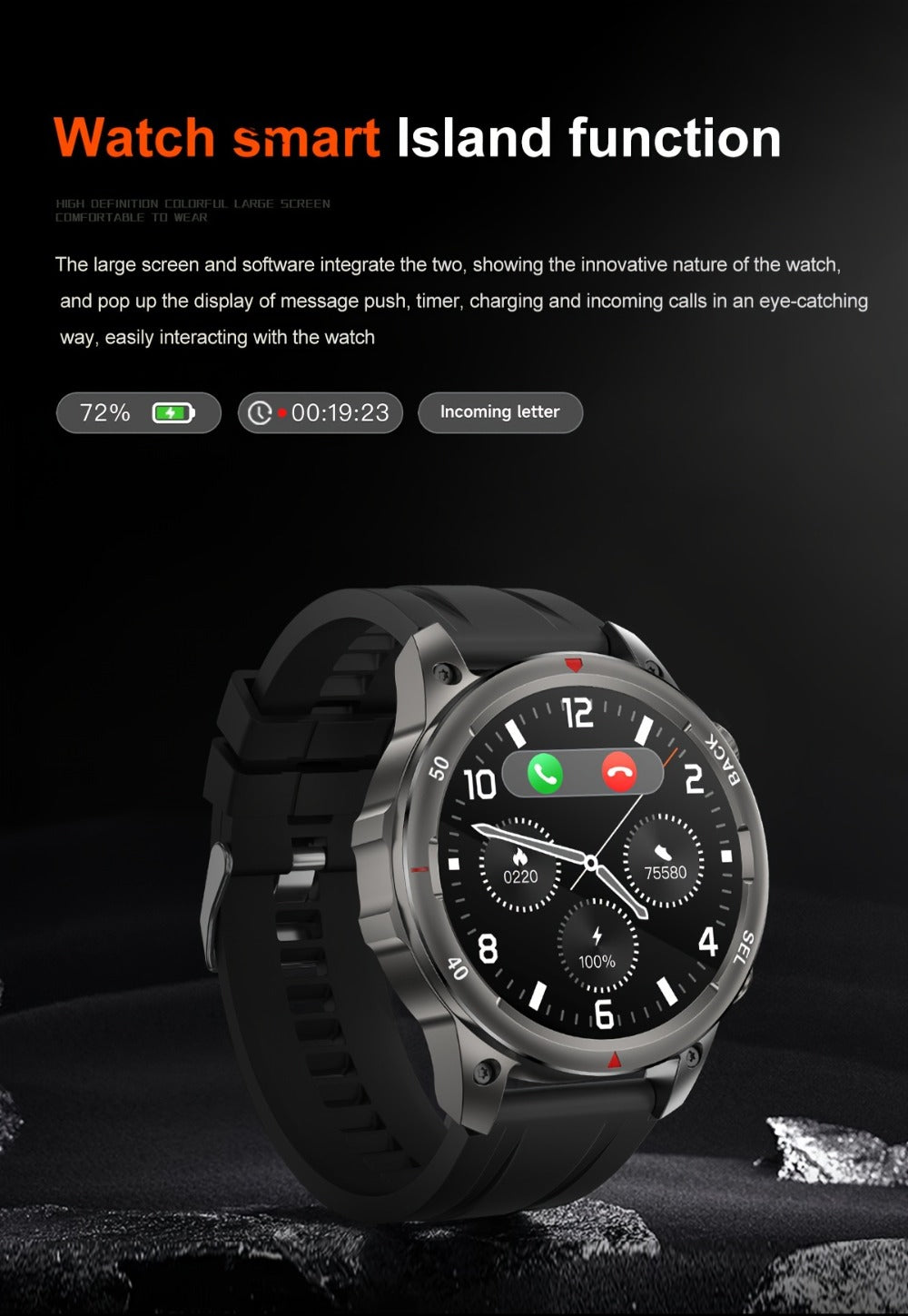 GPS NFC Smartwatch for Men – AI Voice Calling, 360×360 HD Screen, Built-in Compass, Motion Trajectory, Heart Rate Sleep Fitness Tracker – Outdoor Sports Watch Black Silver Steel