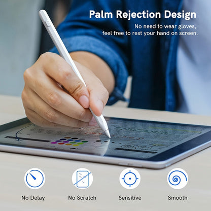 iPad Stylus Pen 2nd Generation, Palm Rejection Magnetic Charging USB Rechargeable, Compatible with iPad Air 5/4/3, iPad Mini 7/6/5, iPad Pro 11"/12.9"/13", iPad 10/9/8/7/6 A16, Apple Pencil Alternative for Drawing Writing Notes