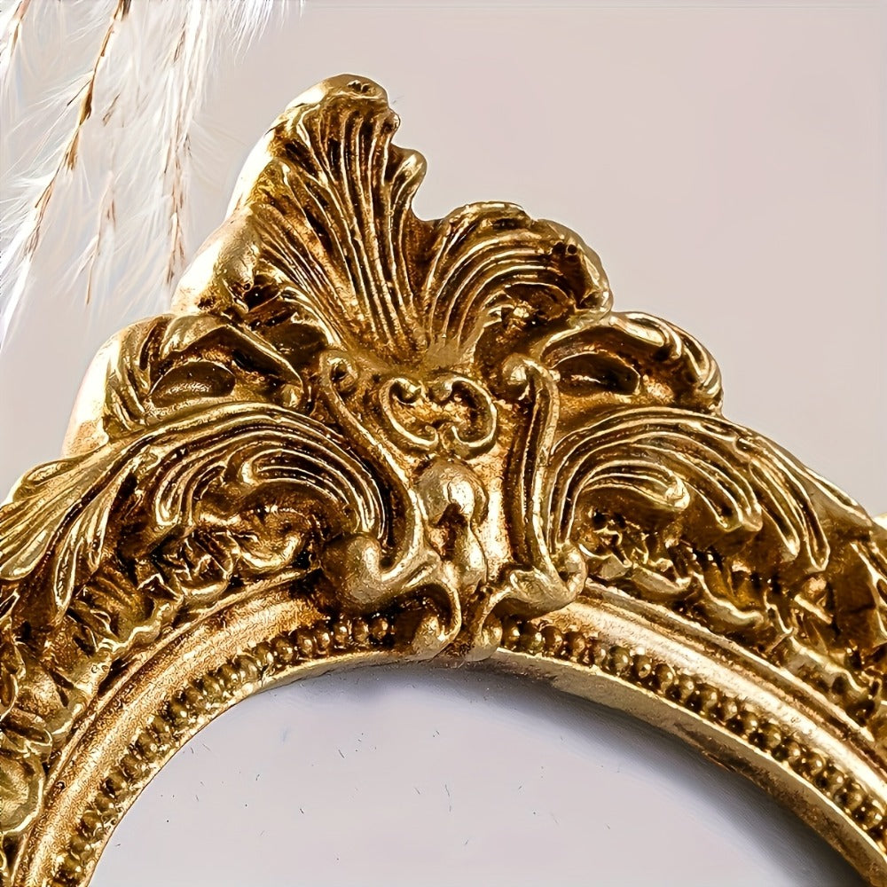 Ornate Gold Picture Frame with Baroque Scrollwork, 19 x 12.3cm Outer Size and Tabletop Stand