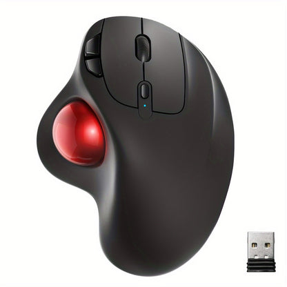 Wireless Trackball Mouse Rechargeable Ergonomic Thumb Control 3 Device Connection 2.4G USB Receiver Bluetooth 4 DPI Settings Precise Smooth Tracking Compatible with PC Laptop Mac Windows
