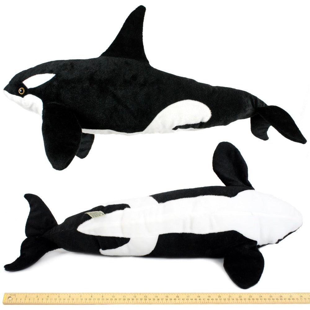 Stuffed Animal Octavius Orca in 28-Inch Length with Black-and-White Ocean Animal Design and Soft Fabric