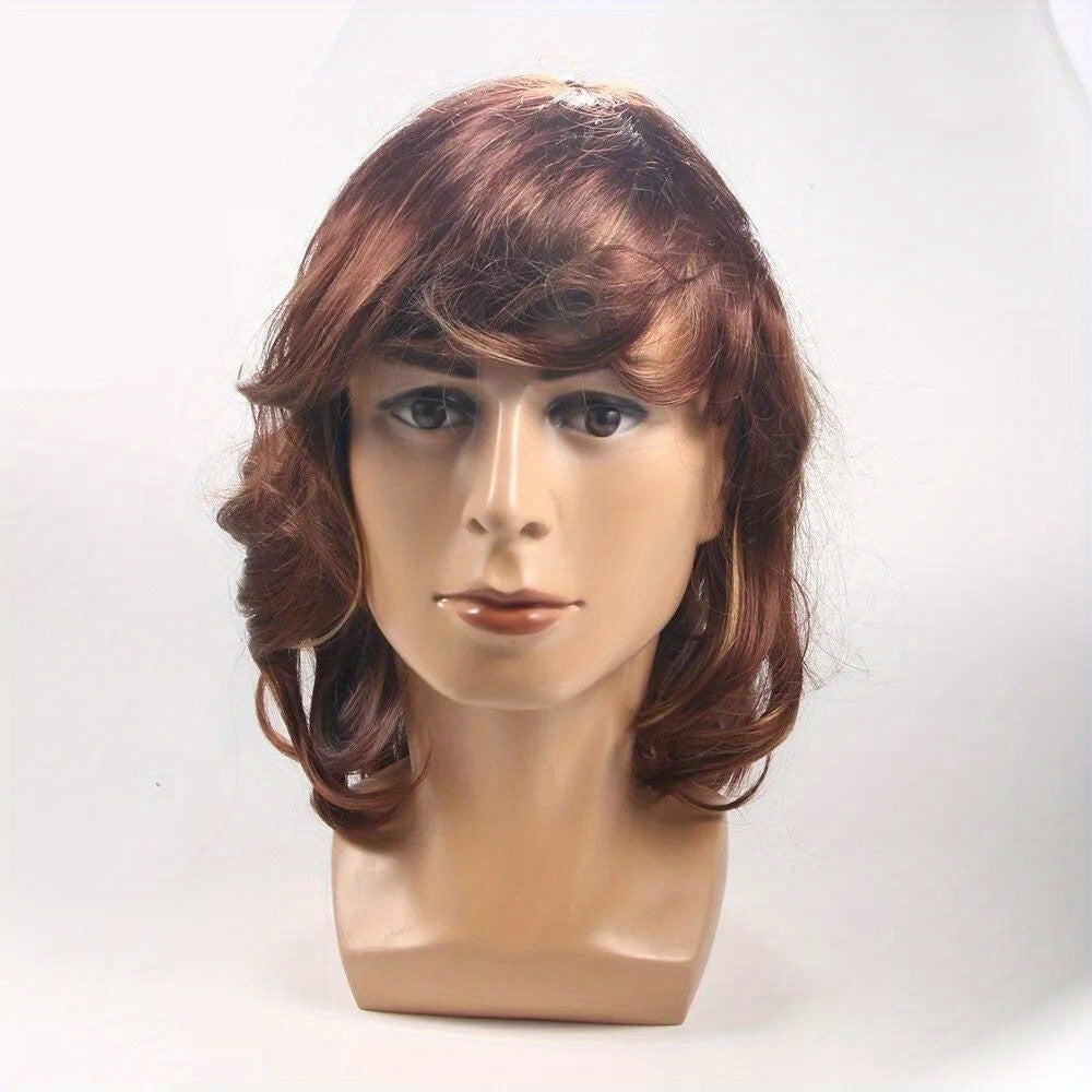 Long Straight Synthetic Wig Light Brown 18 Inch Heat Resistant 180°C Simulated Scalp Rose Net Cap Adjustable Fit Natural Look Daily Wear Cosplay Party Women 190g