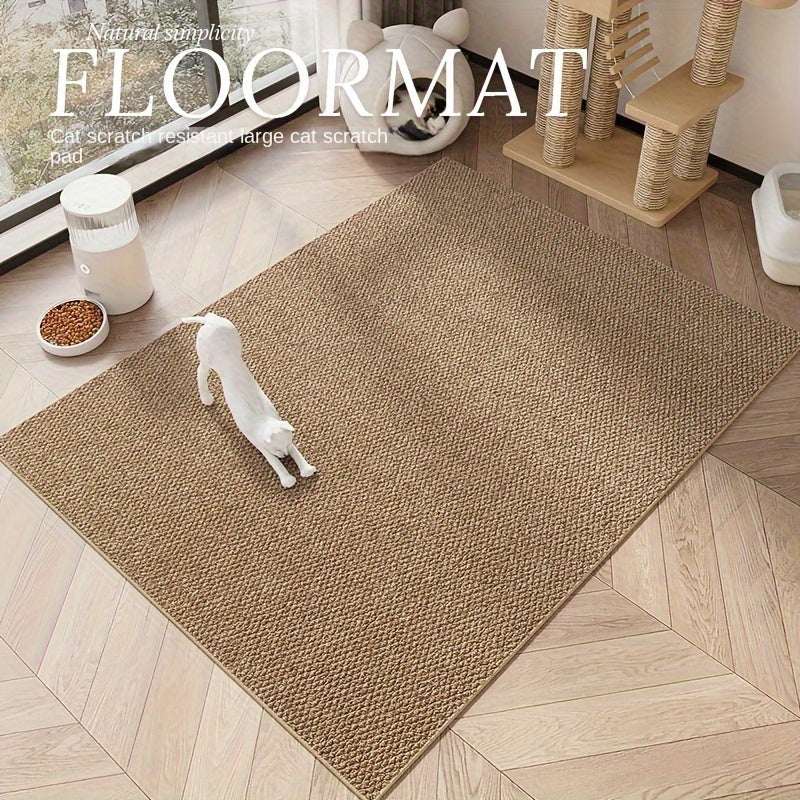 Cat Scratching Mat Natural Seagrass Pet Bed Pad Dog Crate Mat Feeding Mat Pineapple Weave 23x35 Inch Durable Washable Indoor Cat Rug Lounge