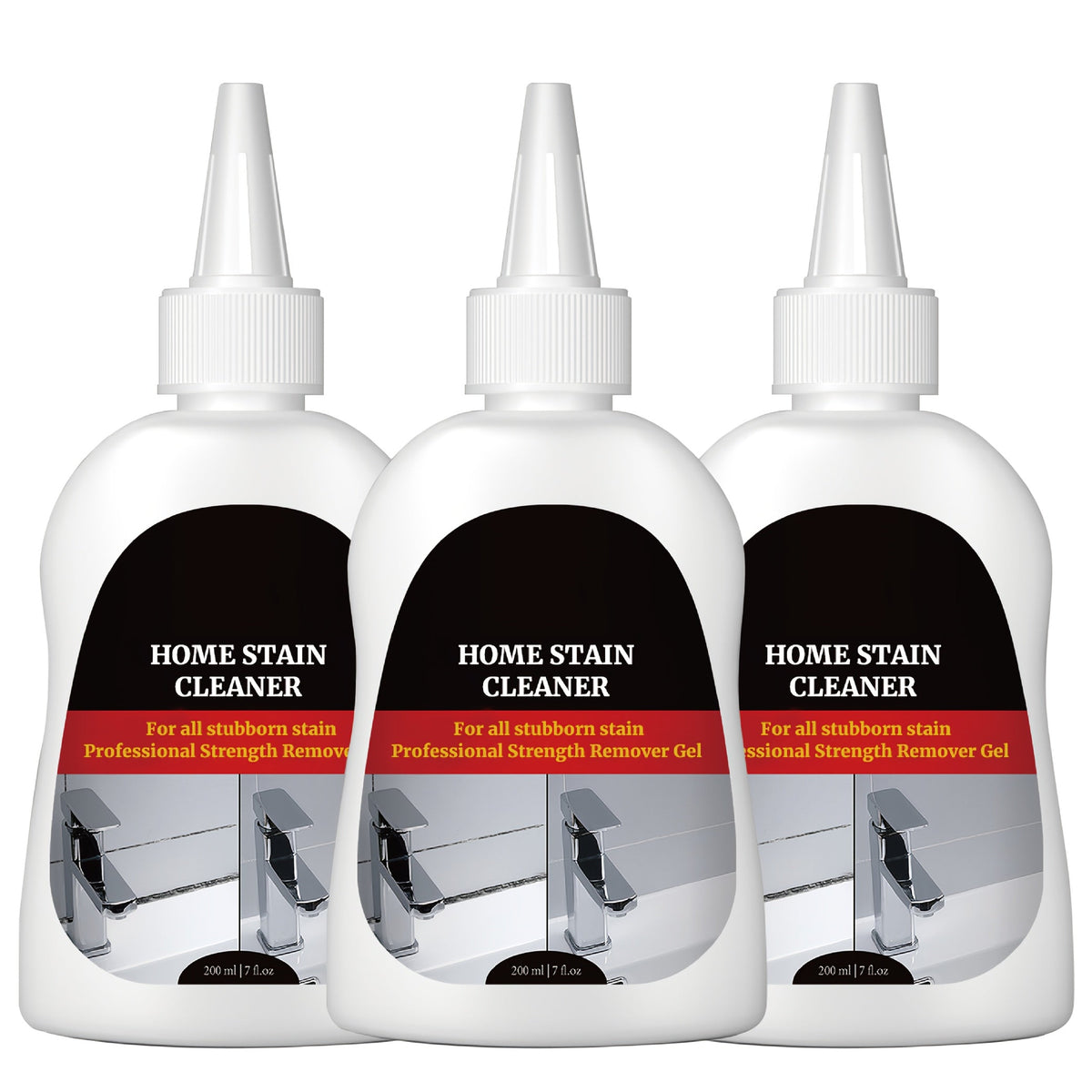 Black Stain Cleaner Gel 7 fl oz (200ml), Cleaning Gel for Washing Machine, Refrigerator, Grout, Sink