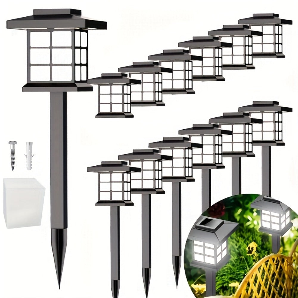 Solar Garden Lights Pathway Stakes in 6/12/24-Piece Sets with Warm, Cool or Multicolor Options