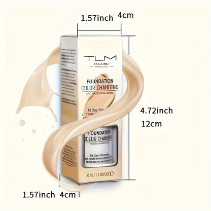 TLM Color Shifting Foundation BB Cream 3 Pack - Temperature Adaptive Skin Tone Matching Base Makeup Buildable Coverage Lightweight Flawless Finish All Skin Types Women Gift Set
