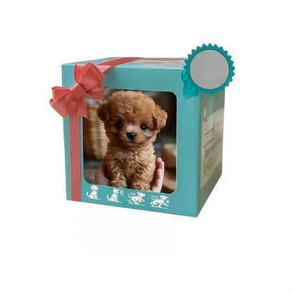 Walking Barking Robot Dog Toy for Adults Teens – Soft Plush Biomimetic Puppy with Expressive Eyes, One-Button Control, Gift Box Option | Desk & Home Companion | Brown White Red