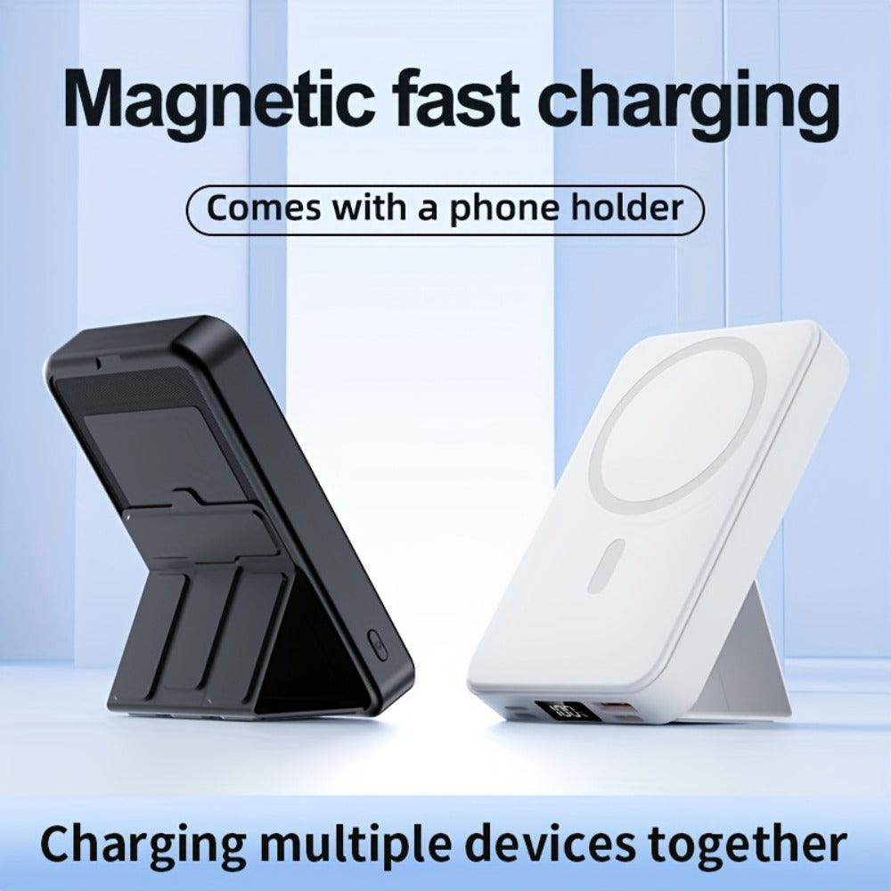 Magnetic Wireless Charger Pad W014 – Slim MagSafe-Compatible Fast Charging Stand for iPhone 16 15 14 13 12 Pro Max Plus & Qi-Enabled Devices, Portable Desktop Snap-On Wireless Charging Dock