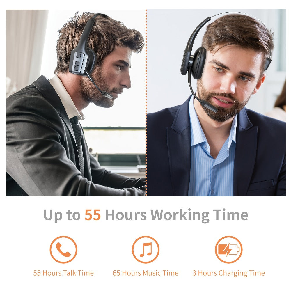 Trucker Bluetooth Headset Single Ear Noise Canceling Wireless Mono Headphone Type-C Charging for an Everyday Personal Care Routine