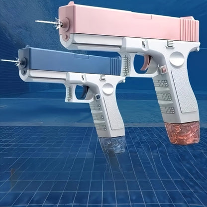 Rechargeable Dual-Magazine Electric Water Blaster with Two Swappable Tanks and Pink Finish