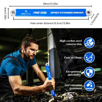 Ratchet Wrench Set 2-in-1 Multi-Function Offset Extension | 1/2" 1/4" 3/8" Square Head Adapters | 180° Swivel High Torque Non-Slip Handle | Durable Metal Automotive Repair Hand Tool