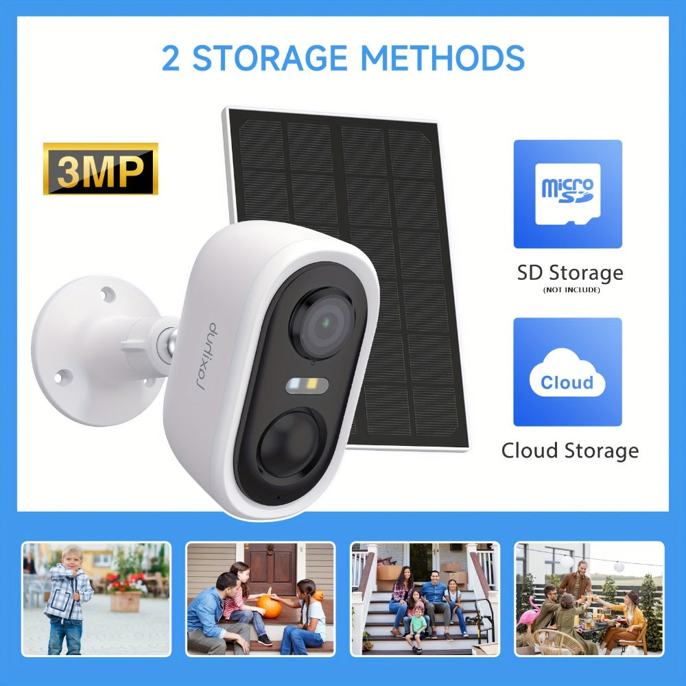 3MP Battery Outdoor Security Camera with Optional Solar Panel and Two- or Four-Camera 64GB Card Kits