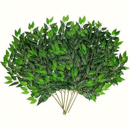 Artificial Italian Ruscus Greenery Stems, 27.6-Inch Faux Leaf Sprays in 16, 24 or 32-Piece Sets for Bouquets and Indoor Decor