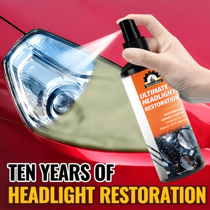 Car Headlight Restoration Kit – Removes Yellowing & Scratches, Restores Lens Clarity, Chemical-Free Physical Polish Cleaning Solution, Universal for All Vehicles, 1 Bottle