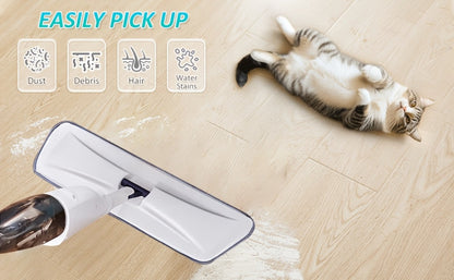 Spray Mop with 3 Microfiber Carbon Fiber Pads Water Spraying Flat Mop Wet Dry Dual Use Floor for Entryways, Bedrooms and Living Spaces