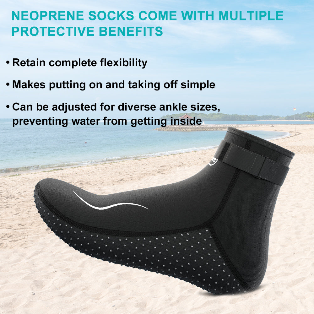 Neoprene Wetsuit Socks 3.5mm – High & Low Cut Water Booties, Non-Slip Anti-Abrasion for Diving Snorkeling Kayaking Beach Volleyball Surfing, S-XXL