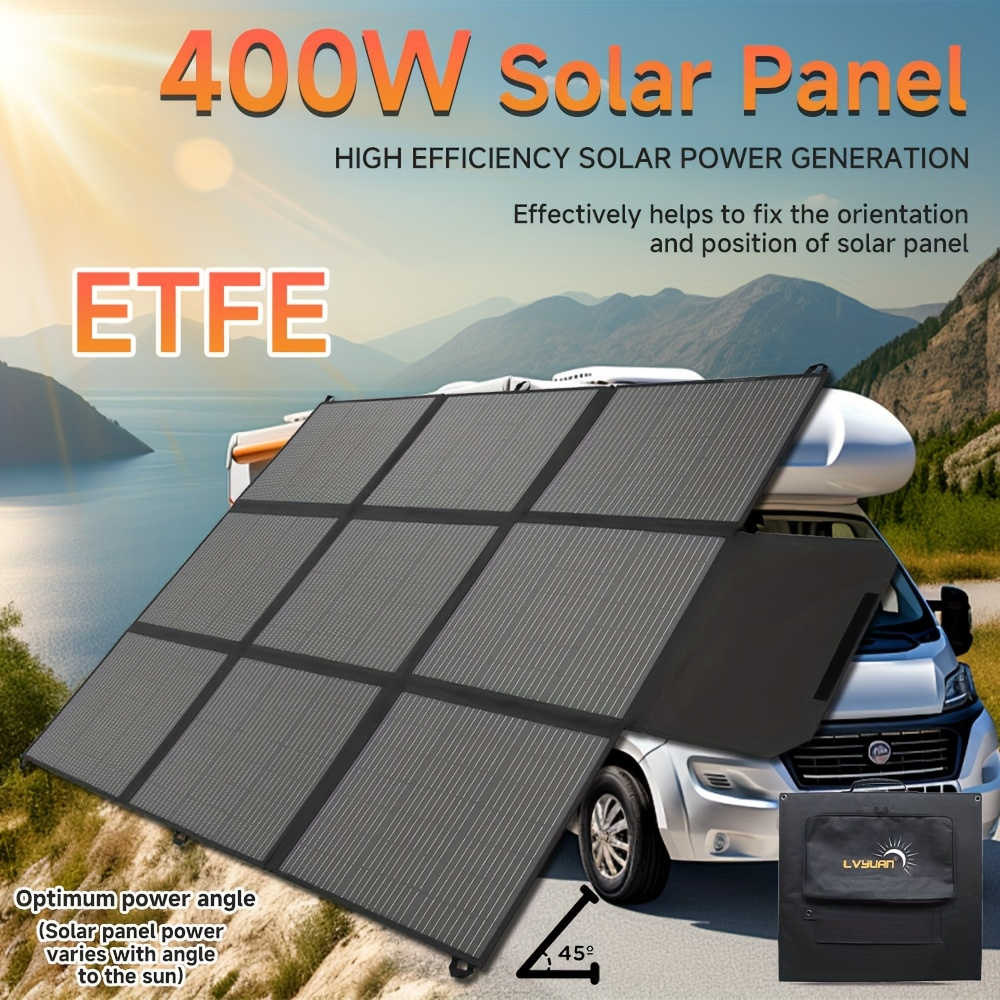 Foldable Solar Panel 120W 200W 300W 400W 22.5% High Efficiency Monocrystalline Portable Outdoor Solar Charger for Camping Boating RV Off-Grid Power Station Hiking Travel