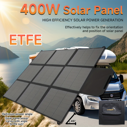 Foldable Solar Panel 120W 200W 300W 400W 22.5% High Efficiency Monocrystalline Portable Outdoor Solar Charger for Camping Boating RV Off-Grid Power Station Hiking Travel