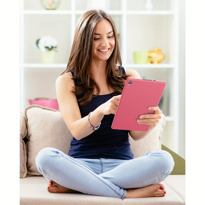 Android 12 Tablet 10 Inch Quad-Core Processor IPS Touchscreen WiFi Dual Camera Expandable Storage Long Battery Life Portable Pad for Work School Streaming Entertainment Pink