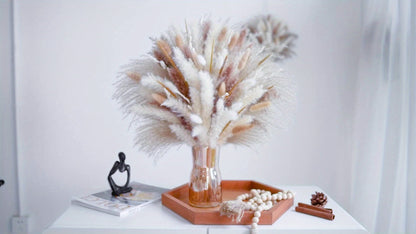 Pampas Grass Decor 120pcs Natural Dried Floral Arrangement Boho Bouquet for Wedding for Entryways, Bedrooms and Living Spaces