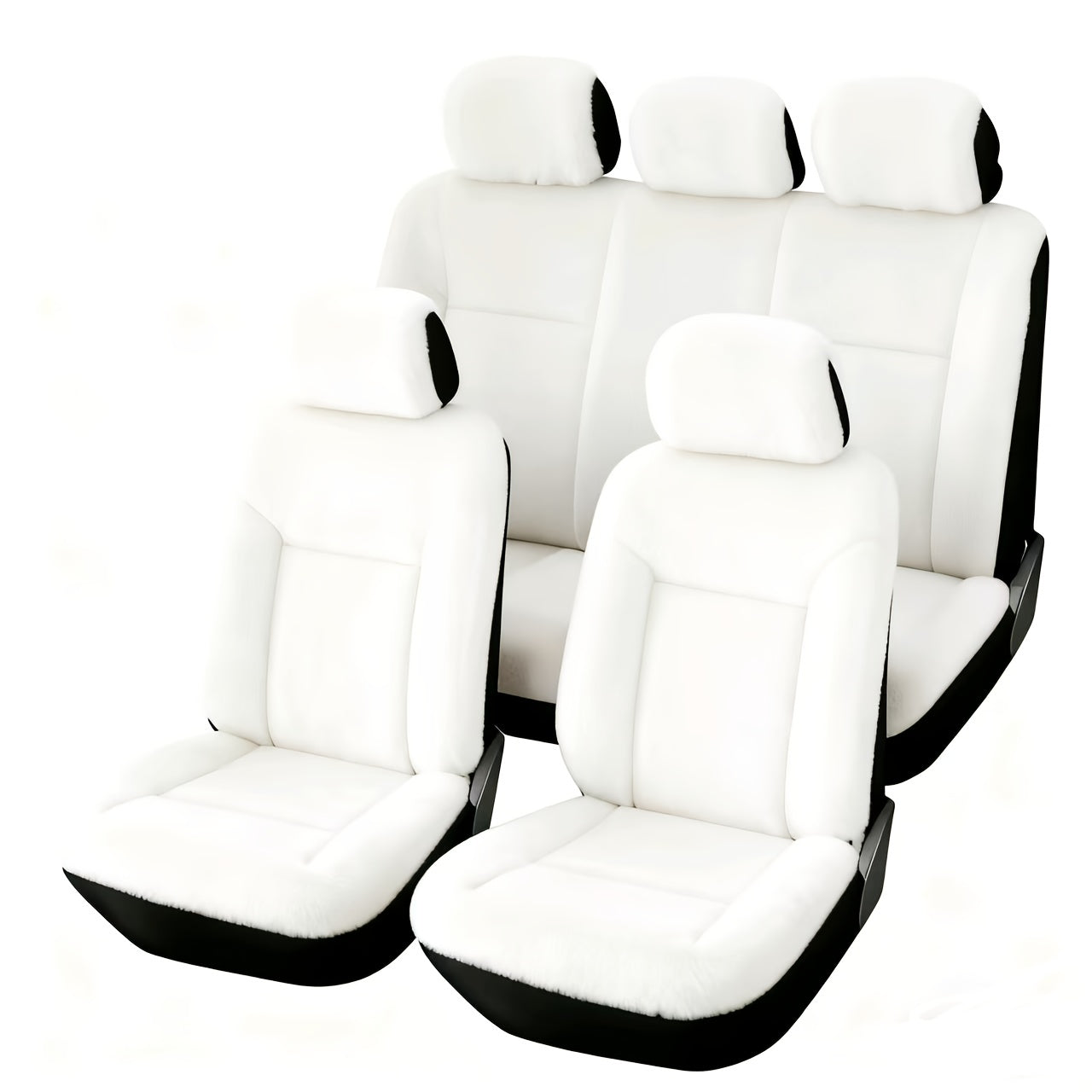 Car Seat Covers 5-Seat Plush Full-Wrap Set with Front and Rear Coverage in Seven Color Options