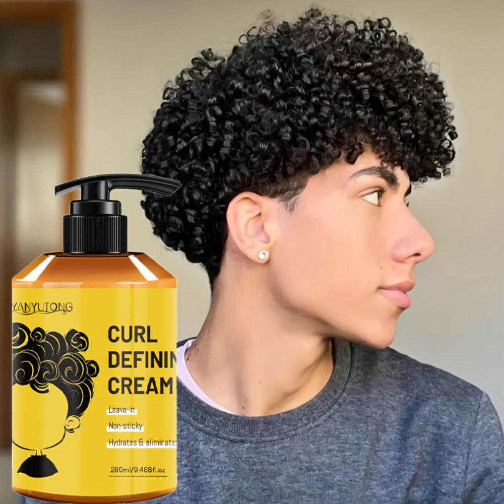 Curl Defining Cream with Argan Oil 280ml - Anti Frizz Moisturizing Long Lasting Hold Non-Greasy Hair Styling Cream for Wavy Curly Straight Hair Women Men Salon Quality Hairstyle
