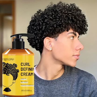 Curl Defining Cream with Argan Oil 280ml - Anti Frizz Moisturizing Long Lasting Hold Non-Greasy Hair Styling Cream for Wavy Curly Straight Hair Women Men Salon Quality Hairstyle
