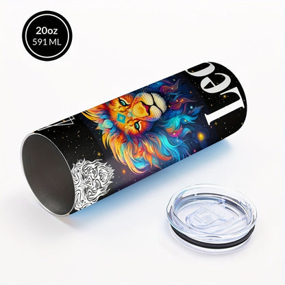 Zodiac Tumbler 20oz Stainless Steel Insulated Travel Cup with Lid & Straw Horoscope Coffee Mug All 12 Signs Hot Cold Drinks Gift Birthday Halloween Christmas