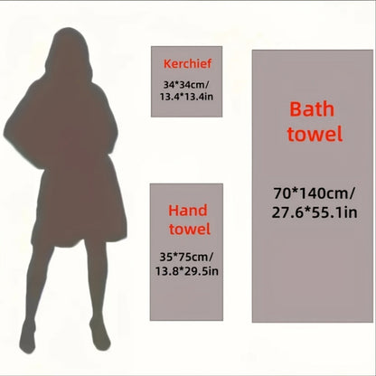 5-Piece 100% Cotton Towel Set – 1 Bath Towel, 2 Hand Towels & 2 Washcloths | Ultra-Soft, Highly Absorbent, Exquisite Pattern Design for Home Bathroom