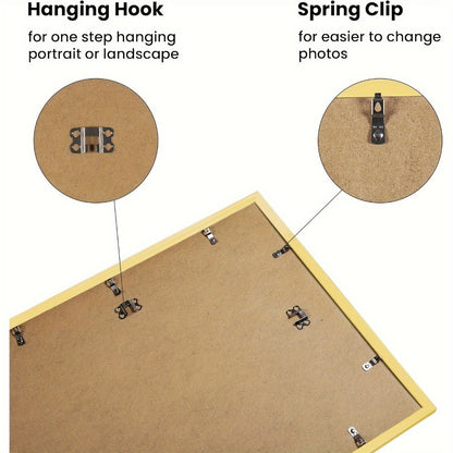 Five-Piece Gold Picture Frame Set for 12 x 16-Inch Prints or 8.5 x 11-Inch Photos with Mats
