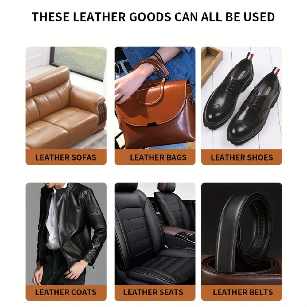 Colorless Leather Care Wax Kit with Applicator Sponge for Shoes, Bags, Jackets, Furniture and Faux Leather