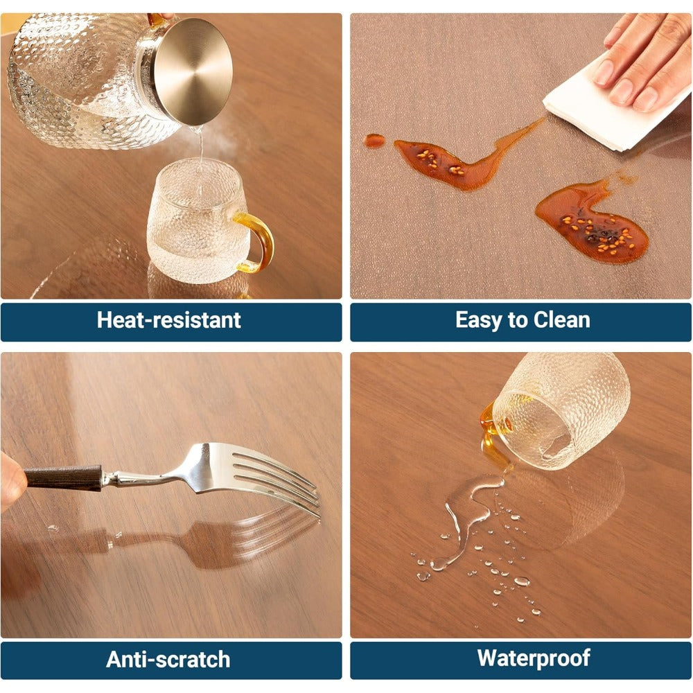 Clear PVC Floor Protector Mat with 29 Rectangular Size Options, Including 1.5mm Formats up to 44 x 120 Inches